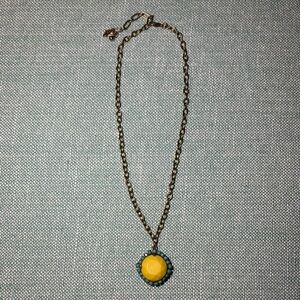 Gold Necklace with Yellow Pendant